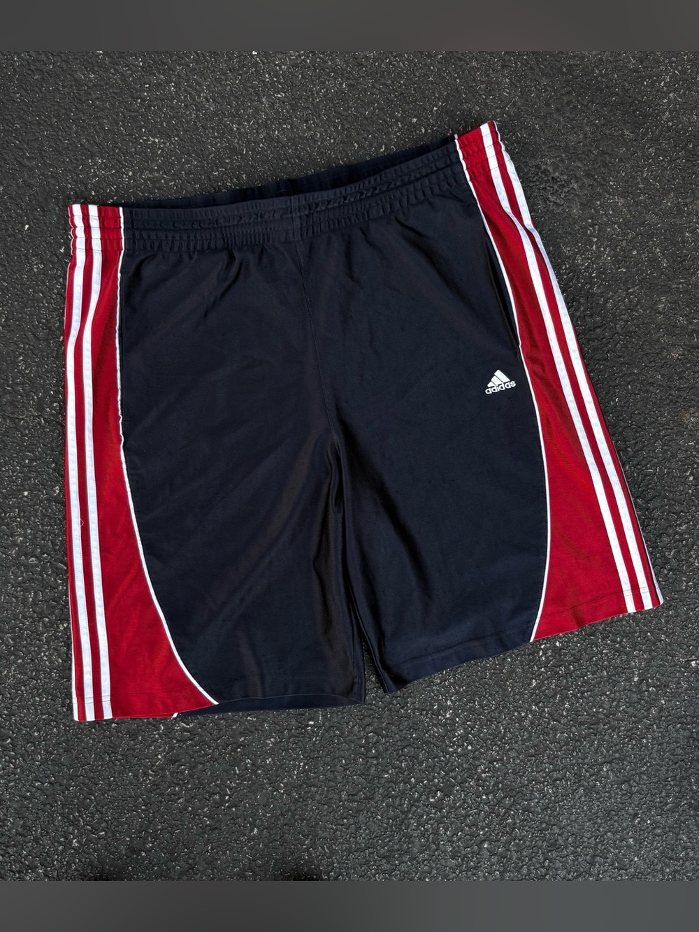 Vintage Adidas Silky Basketball Soccer Shorts Men L Dazzle White 3 Stripe Y2K